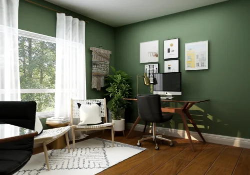 Interior-Painting-Home-office-painted-green-ProTEK-Painters